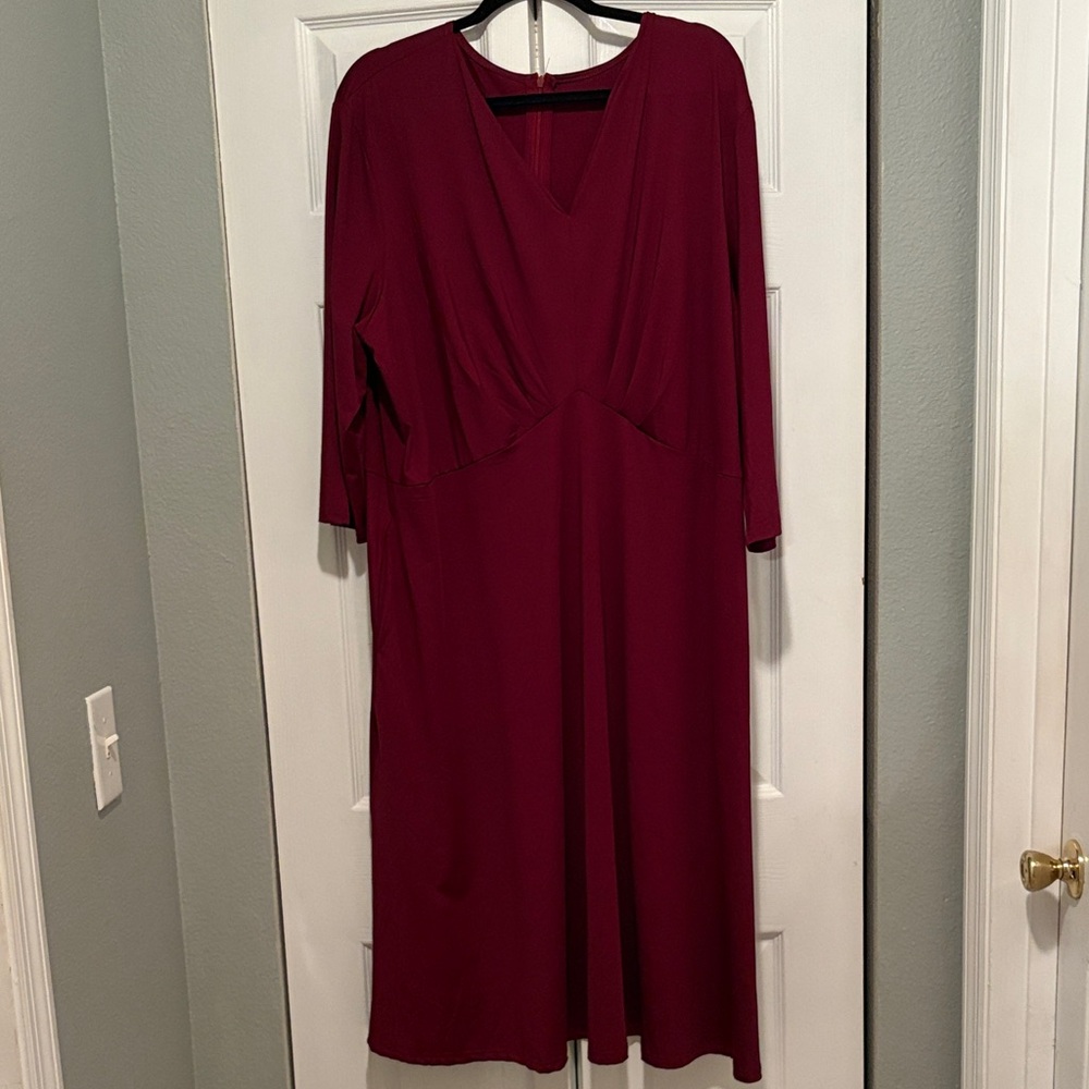 Elegant Burgundy Dress Plus Size 4X